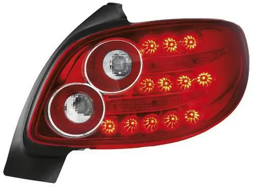 Фонари для Peugeot 206 1998-05,кроме купеобразного кабриолета. Светодиодные, красные