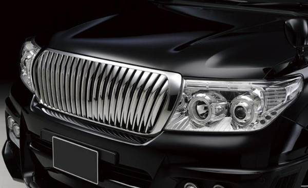 Решетка радиатора для Toyota Land Cruiser 200 2007-12. Хром, вертикальная