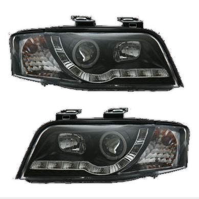 Комплект фар для Audi А6 C5 2002-04. Черные