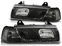 Комплект фар для BMW E36 седан. Черные