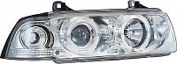 Комплект фар для BMW E36 купе. Хром, ангельские глазки