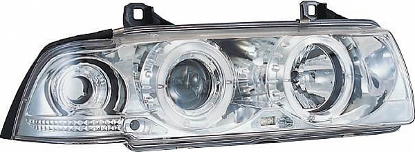 Комплект фар для BMW E36 купе. Хром, ангельские глазки Комплект фар для BMW E36 купе. Хром, ангельские глазки