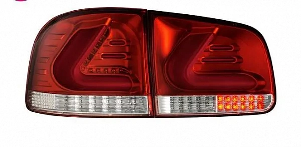 Фонари для VW Touareg 2003-2010. Светодиодные, красные, хром Фонари для VW Touareg 2003-2010. Светодиодные, красные, хром