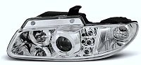 Комплект фар для Dodge Caravan, Grand Caravan 1996-00, Chrysler Town & Country 1996-97 Chrysler Voyager 2000. Хром, ангельские глазки