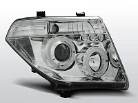 Комплект фар для Nissan Pathfinder 2005-2010. Хром, ангельские глазки