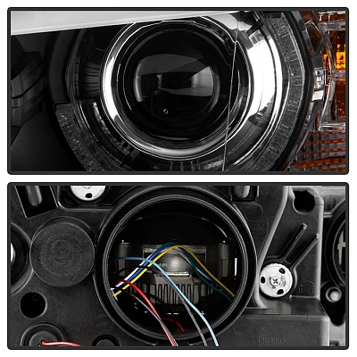 Комплект фар для BMW X5 E70 2008-13. Черные, светодиодные Комплект фар для BMW X5 E70 2008-13. Черные, светодиодные