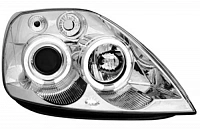 Комплект фар для Ford Fiesta 2001-2008. Ангельские глазки. Хром