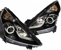 Комплект фар для Nissan Teana 2008-13. Черные под ксенон, с корректором