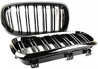 Решетки радиатора для BMW X5 F15, X6 F16. Черные, М-Перфоманс стиль