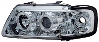 Комплект фар для Audi A3 8L. Хром, ангельские глазки