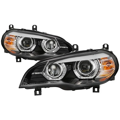 Комплект фар для BMW X5 E70 2006-10 под ксенон AFS. Черные Комплект фар для BMW X5 E70 2006-10 под ксенон AFS. Черные