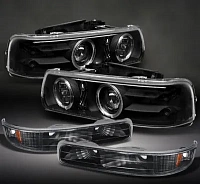 Комплект фар для Chevrolet Suburban 1500 и 2500 1999-06, Tahoe 1999-06. Черные