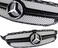 Решетка радиатора для Mercedes-Benz W205 C-класс Авангард. АМГ стиль, черная