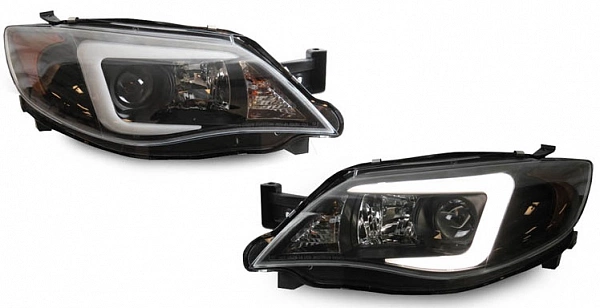Комплект фар для Impreza WRX 2008-14 под ксенон. Черные