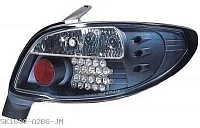 Фонари для Peugeot 206 1998-05,кроме купеобразного кабриолета. Светодиодные, черные