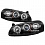 Комплект фар для Dodge Stratus седан 2001-05, Chrysler Sebring седан 2001-03. Черные, ангельские глазки