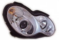 Комплект фар для Mercedes-Benz W203 2000-07. Хром, ангельские глазки