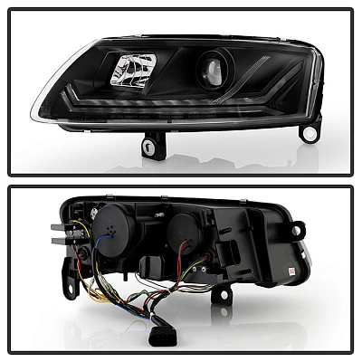 Комплект фар для Audi A6 C6 4F 2008-11 под ксенон. Черные
