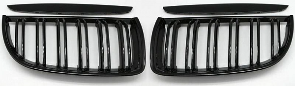 Решетки радиатора для BMW E90 2005-08. Черные, M стиль