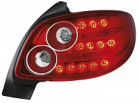 Фонари для Peugeot 206 1998-05,кроме купеобразного кабриолета. Светодиодные, красные