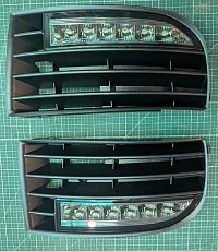 Решетки в бампер (без ПТФ) с яркими огнями для VW Golf 5, Jetta 5