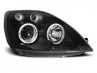 Комплект фар для Ford Fiesta 2001-2008. Ангельские глазки. Черные, комплект