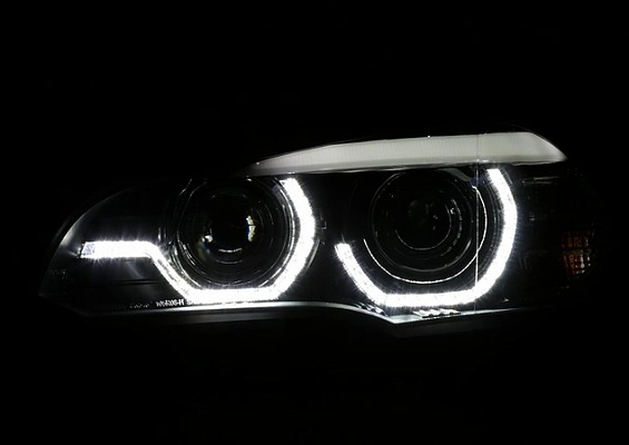 Комплект фар для BMW X5 E70 2006-10 под ксенон AFS. Черные Комплект фар для BMW X5 E70 2006-10 под ксенон AFS. Черные