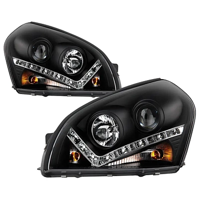 Комплект фар для Hyundai Tucson 2004-2009. Черные Комплект фар для Hyundai Tucson 2004-2009. Черные