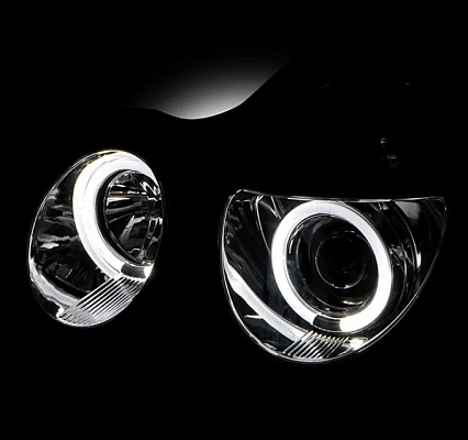 Комплект фар для Mercedes-Benz W210 1999-03. Черные Комплект фар для Mercedes-Benz W210 1999-03. Черные