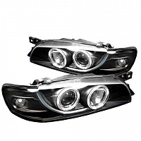 Комплект фар для Subaru Impreza 1994-00. Черные, ангельские глазки