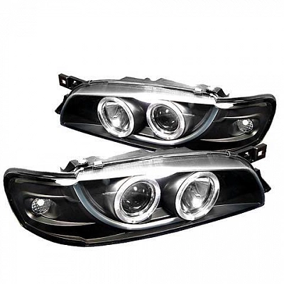 Комплект фар для Subaru Impreza 1994-00. Черные, ангельские глазки Комплект фар для Subaru Impreza 1994-00. Черные, ангельские глазки