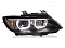 Комплект фар для BMW E92 2007-10  под ксенон AFS. Черные, ангельские глазки