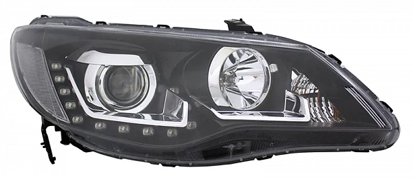 Комплект фар для Honda Civic 2006-2011 седан. Светодиодные габарит. Черные