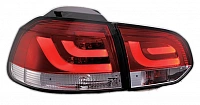 Фонари для VW Golf 6. Светодиодные, красные, V2 стиль