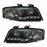 Комплект фар для Audi А6 C5 2002-04. Черные
