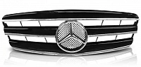 Решетка радиатора для Mercedes-Benz W221 2005-09. АМГ черная, хром