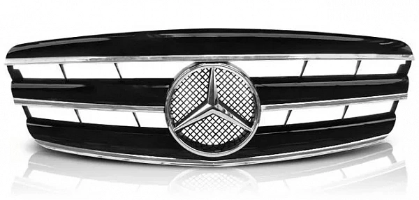 Решетка радиатора для Mercedes-Benz W221 2005-09. АМГ черная, хром