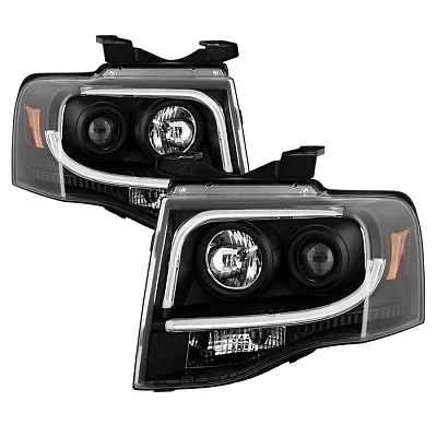 Комплект фар для Ford Expedition 2007-2013, CCFL-габарит. Черные Комплект фар для Ford Expedition 2007-2013, CCFL-габарит. Черные