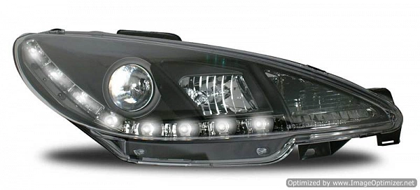 Комплект фар для Peugeot 206. Черные Комплект фар для Peugeot 206. Черные