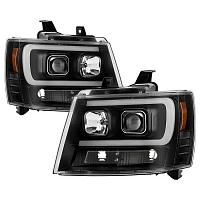 Комплект фар для Chevrolet Tahoe 2007-14. Черные, светодиодные