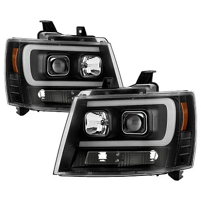 Комплект фар для Chevrolet Tahoe 2007-14. Черные, светодиодные
