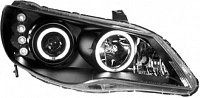 Комплект фар для Honda Civic 4D 2006-2011, седан, ангельские глазки. Черные