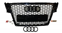 Решетка радиатора для Audi А4 B8. RS стиль, черная