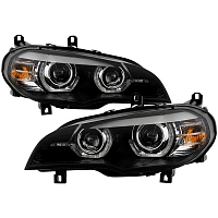 Комплект фар для BMW X5 E70 2008-13. Черные, светодиодные AFS