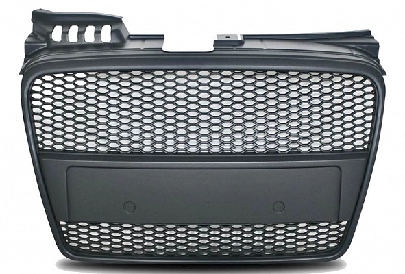 Решетка радиатора для Audi A4 B7. Черная, RS стиль Решетка радиатора для Audi A4 B7. Черная, RS стиль
