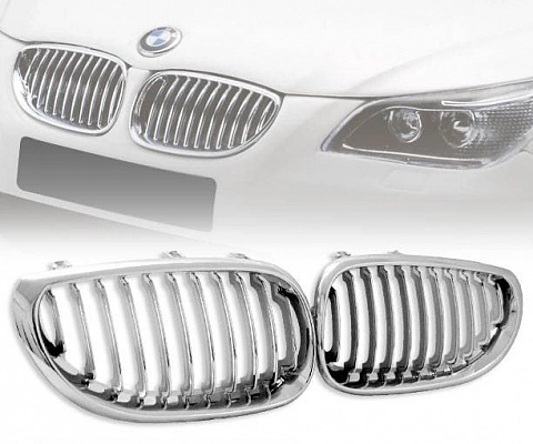Решетки радиатора для BMW E60. Хром, М5 стиль