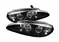 Комплект фар для Dodge Intrepid 1998-04. Черные, ангельские глазки