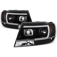 Комплект фар для Jeep Grand Cherokee 1999-04. Чёрные